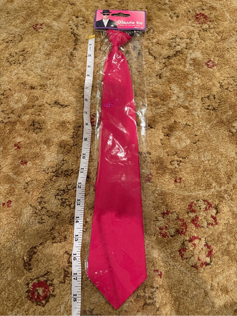 NWT Men's hot pink satin like necktie -costume party Halloween festive dress up